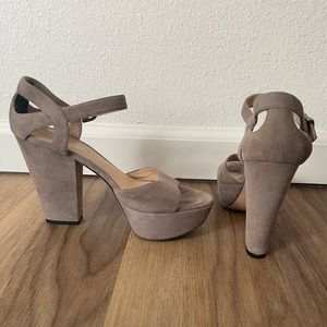 Via Spiga Taupe Platform Chunky Heel Sandal 8
